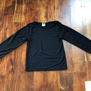 Plain black long sleeve kids t shirt